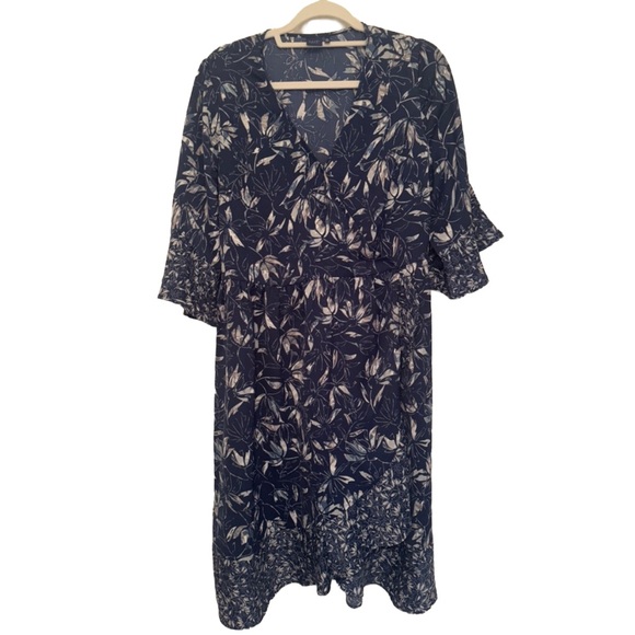 Kaari Blue | Bell Sleeve Wrap Sundress in Blue - Picture 1 of 5